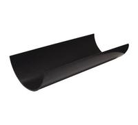 Floplast Half Round Gutter 112mm X 2M Black - Pack Of 2, Connects To 68mm Downpipe