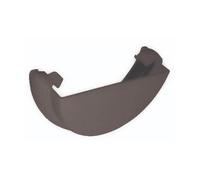 Floplast Half Round Gutter External Stopend 112mm Anthracite Grey, Upvc, 10-Year Guarantee