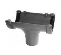 FLOPLAST RO1A Anthracite 112mm Half Round Gutter Running Outlet