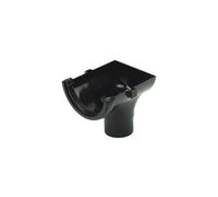 Floplast Half Round Gutter Stopend Outlet 112mm Black - Pack Of 2