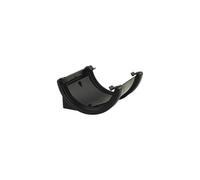 Floplast Half Round Gutter Union Bracket 112mm Black Pack Of 2 - Square Line