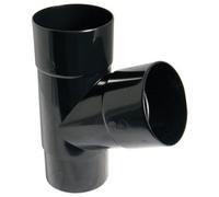 Floplast Hi-Cap/deepflow 67.5 Degree Downpipe Branch 80mm System, 84mm Round, Black