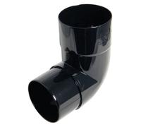 Floplast Hi-Cap / Deepflow 92.5 Degree Offset Downpipe Bend 80mm Black 84mm Dia, 10-Year Guarantee
