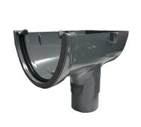 Floplast Hi-Cap Deepflow Stopend Outlet 115mm X 75mm Anthracite Grey