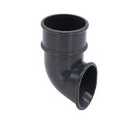 Floplast Miniflo 50mm Mini Gutter Downpipe Shoe, Anthracite Grey - Upvc, Compact Finish