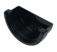 Floplast Miniflo Black Half Round Gutter Stop End, (L)51mm (Dia)76mm (W)76mm