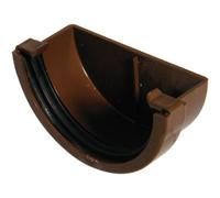 Floplast Miniflo Brown Half Round Gutter Stop End, (L)51mm (Dia)76mm (W)76mm