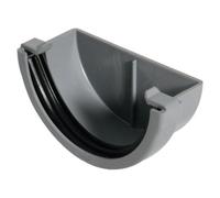 Floplast Miniflo Grey Half Round Gutter Stop End, (L)51mm (Dia)76mm (W)76mm