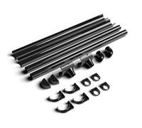 Floplast Miniflo Mini Gutter Shed Pack For 6Ft X 6Ft Apex Roofs - 76mm Half-Round Black - 18 Piece Set