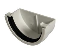 Floplast Miniflo White Half Round Gutter Stop End, (L)51mm (Dia)76mm (W)76mm