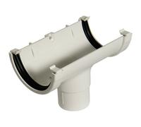 Floplast Miniflo White Half Round Running Gutter Outlet, (L)150mm (Dia)76mm