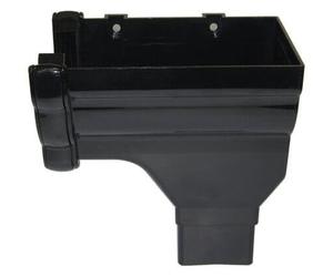 FloPlast Ogee Black Stopend Outlet Right Hand