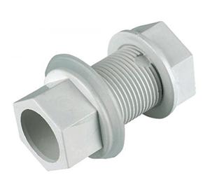 FLOPLAST overflow straight tank connector 21.5mm white