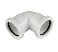 Floplast Push-Fit Waste Bend Knuckle, 90 Degree X 40mm, White, Pack Of 2