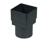 FloPlast PVC Square to PVC Round Downpipe Adaptor - Anthracite Grey