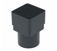 Floplast Pvc Square To Round Downpipe Adaptor 65mm To 68mm - Black - Pack Of 2