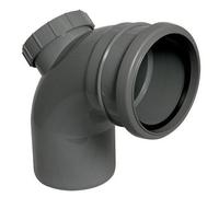 Floplast Ring Seal Soil Access Bend 92.5 Degree X 110mm Anthracite Grey, Push-Fit Access Bend