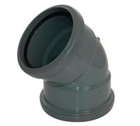 Floplast Ring Seal Soil Bend Double Socket 135 Degree (45 Degree Bend) - 110mm Anthracite Grey, Upvc