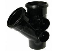 Floplast Ring Seal Soil Branch 135 Degree X 110mm Black - Pack Of 2