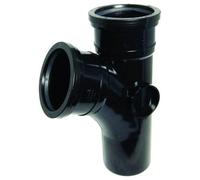 Floplast Ring Seal Soil Branch Single Socket 112.5 Degree X 110mm Black - Pack Of 2