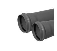 Floplast Ring Seal Soil Pipe Single Socket 110mm X 3M Anthracite Grey - Pack Of 2