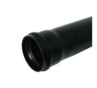 Floplast Ring Seal Soil Pipe Single Socket 110mm X 3M Black - Pack Of 2