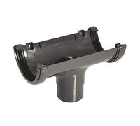 FLOPLAST RO1A Anthracite 112mm Half Round Gutter Running Outlet