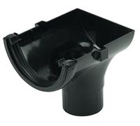 Floplast Black Half Round Stop End Gutter Outlet, (L)40mm (Dia)112mm