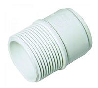 FLOPLAST Solvent White 40mm (43mm) Male Adapter - Bag of 2