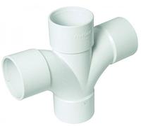 FLOPLAST Solvent White 92.5' Degree 40mm (43mm) Waste Cross Tee - Bag of 5