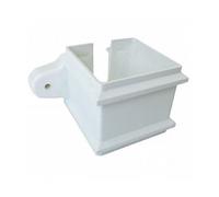 FloPlast Square Downpipe Clip with Fixing Lugs- 65mm White