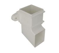 Floplast Square Downpipe Shoe With Fixing Lugs 65mm White - Square Line