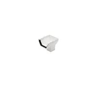 Floplast Square Line 114mm Gutter Stopend Outlet White - Pack Of 2 - Push-Fit For 65mm Square Downpipe