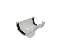 Floplast Square Line 114mm White Gutter Running Outlet - Pack Of 2 - Push-Fit To 65mm Downpipe