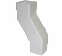 Floplast Square Line 65mm Adjustable Offset Bend For Downpipe - White - Pack Of 2