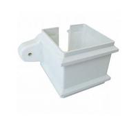 Floplast Square Line 65mm Downpipe Clip With Fixing Lugs, White, 135mm