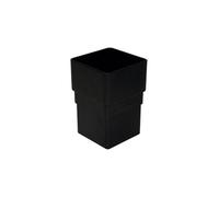 Floplast Square Line 65mm Downpipe Socket - Black - Pack Of 2