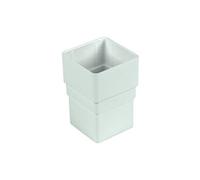 Floplast Square Line 65mm White Downpipe Socket Pack Of 2 - Push-Fit Upvc