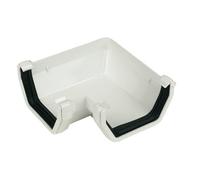Floplast Square Line 90 Degree Gutter Angle 114mm White - Pack Of 2 - 20 Year Guarantee