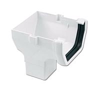 FloPlast Square Line Stop End Outlet, White - 114mm x 65mm