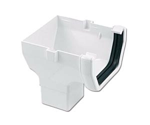 FloPlast Square Line Stop End Outlet, White - 114mm x 65mm