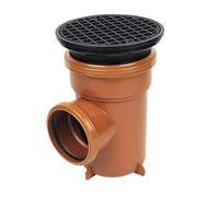 FLOPLAST Underground Drain 110mm Bottle Gully & Grid