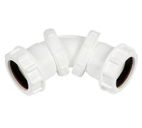 Floplast Universal 219415 White Compression 90° Adjustable Waste Pipe Bend (Dia)40mm