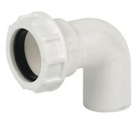 Floplast Universal 219452 White Compression 90° Non-Adjustable Waste Pipe Bend (Dia)40mm
