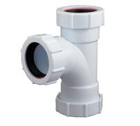 Floplast White Compression Equal Waste Pipe Tee, (Dia)40mm