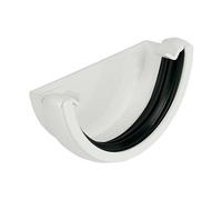 Floplast White Half Round Gutter Stop End, (L)40mm (Dia)112mm