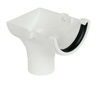 FloPlast Half Round Gutter Stop End Outlet 112mm White