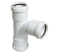 Floplast White Push-Fit 92.5° Waste Pipe Swept Tee, (Dia)32mm