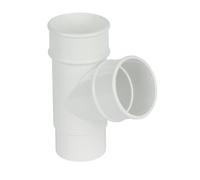 Floplast White Round 67.5° Gutter Branch, (Dia)68mm