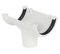 FloPlast Round Running Gutter Outlet L138mm Dia112mm White